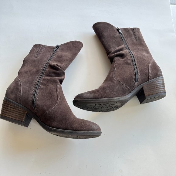 Josef Seibel Brown‎ Suede Side Zipped Riding Boots Womens Size 36 US Sz 6 Heeled - Picture 3 of 8